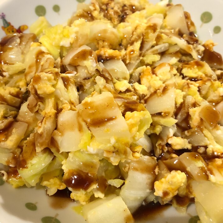 【簡単・スピード】白菜と卵のソース炒め